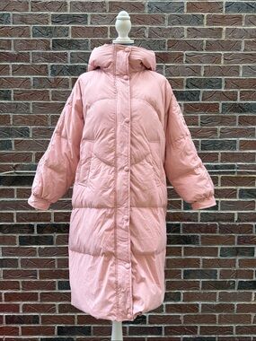 ‼️NEW Asian Long Pink Puffer Goose Down Coat Jacket